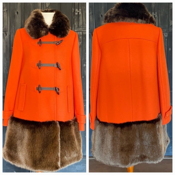 NWOT Kate Spade Allie Faux Fur Trimmed Duffel Coat - Picture 13 of 14